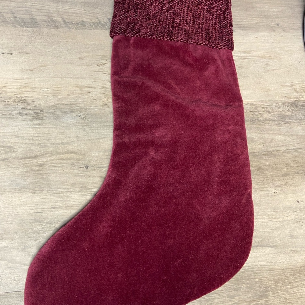 Velvety Soft, Burgundy 17” Christmas Stocking